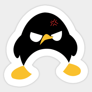 Minimalist Cute Angry Penguin Shirt Sticker